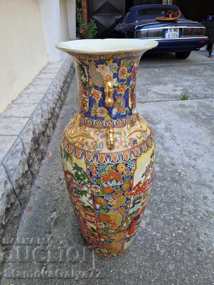Υπέροχο μεγάλο κινεζικό βάζο από πορσελάνη Satsuma - 6 Υπέροχο μεγάλο κινεζικό βάζο από πορσελάνη Satsuma - 6