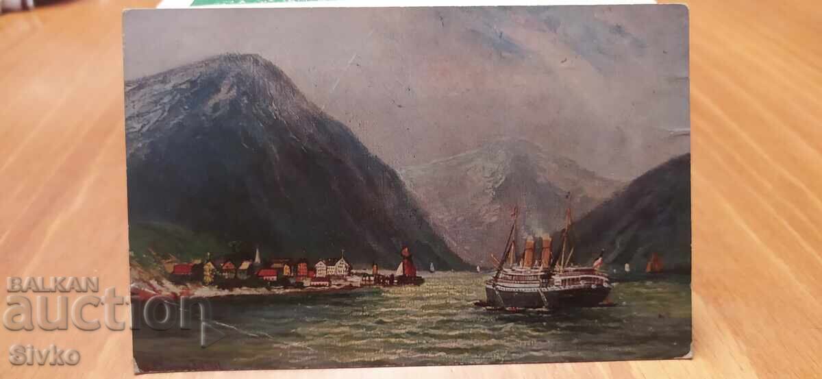 Κάρτα 1908, με γραμματόσημο