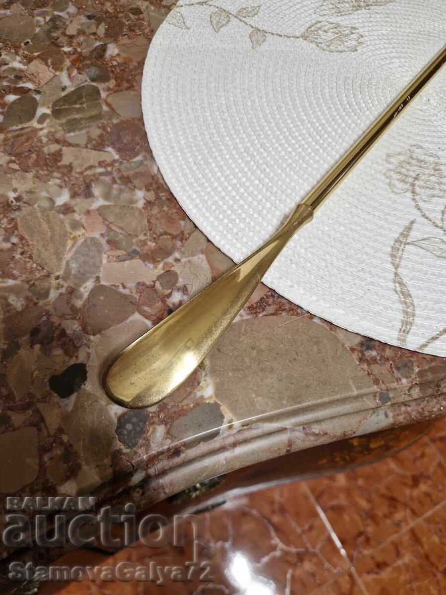 Great large antique English bronze shoehorn - 5 Great large antique English bronze shoehorn - 5