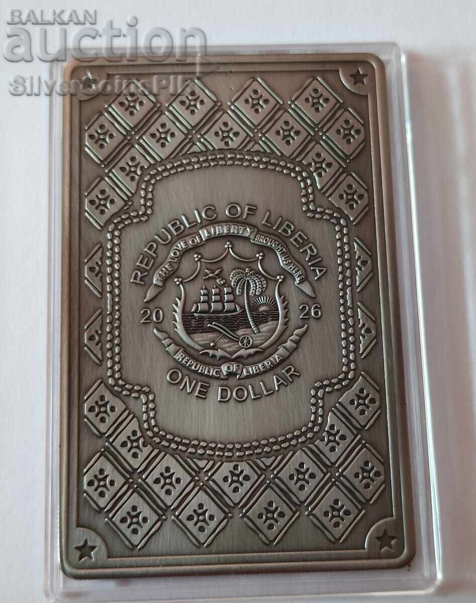 Мед 5 oz Дивият Запад 2026 Либерия 1$ - 5 Мед 5 oz Дивият Запад 2026 Либерия 1$ - 5