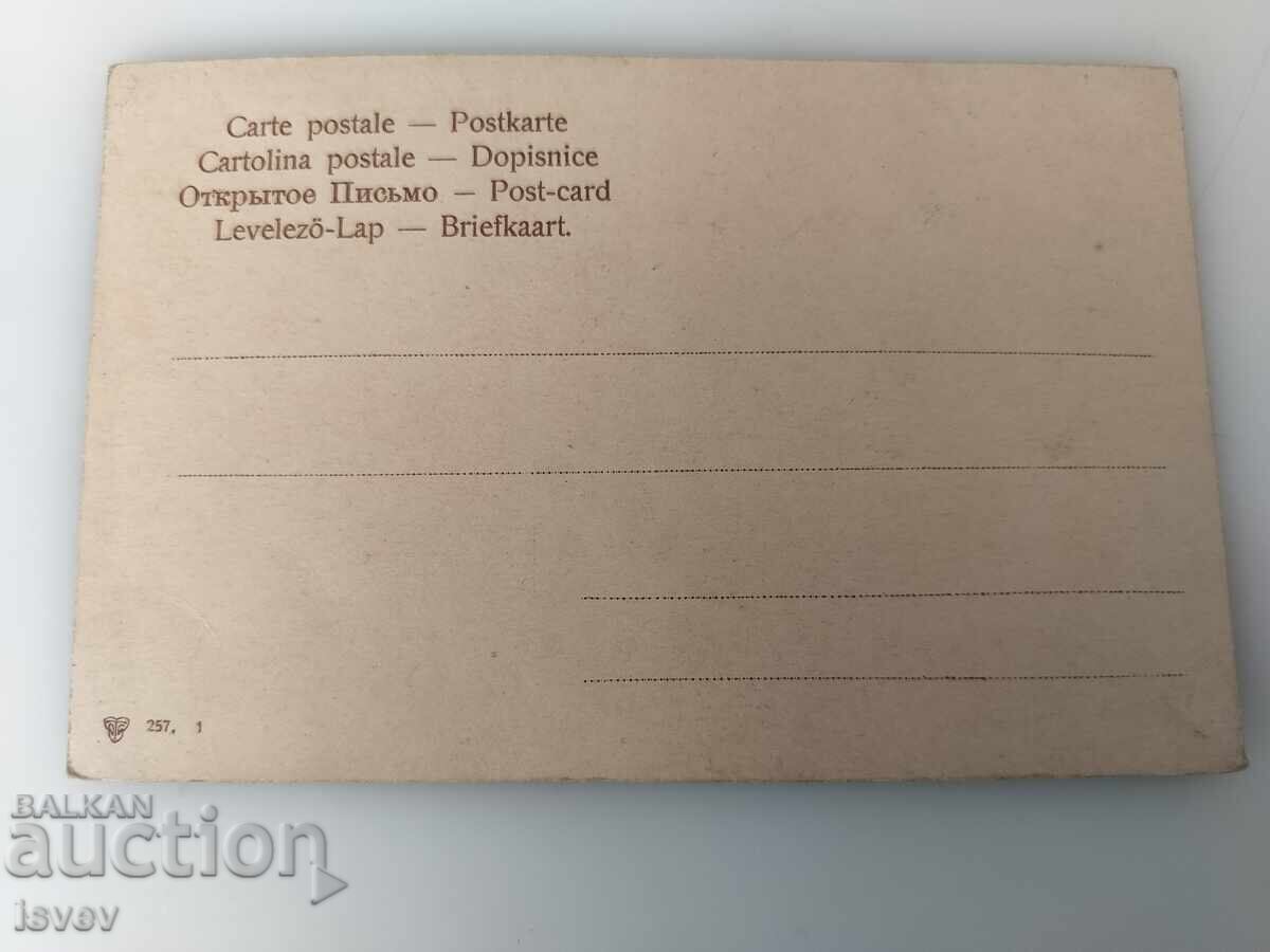Стара пощенска картичка стадо с овчар с цена € 5.00 | 9.78 лв.
