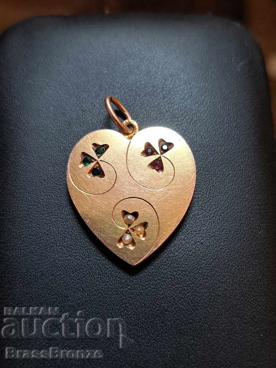 5g 14K Gold Heart with gemstones and pearls with price € 320.00 | 625.87 BGN