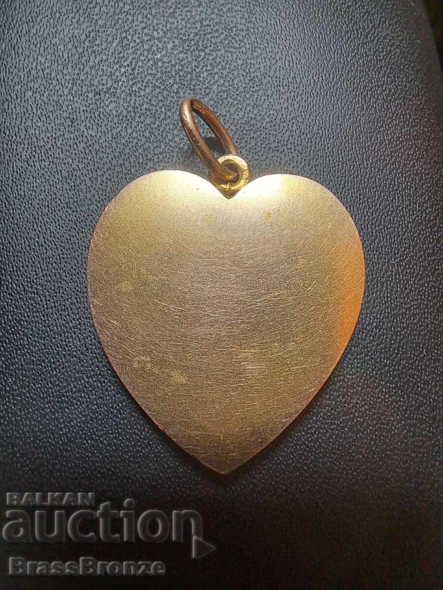 5g 14K Gold Heart with gemstones and pearls - 5