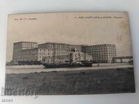 Old postcard, France, windmill, ship 1913