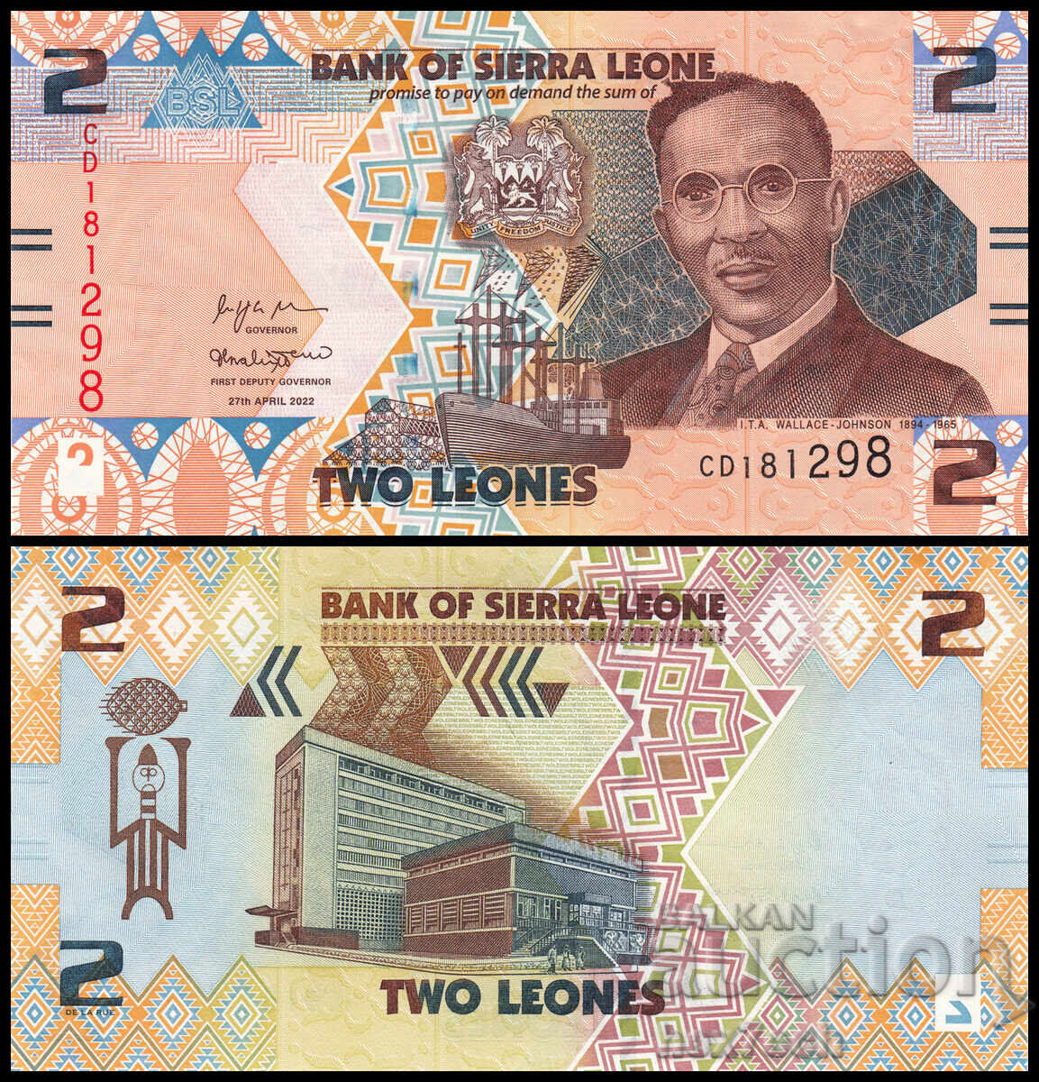 ❤️ ⭐ Σιέρα Λεόνε 2022 2 Leonese UNC νέο ⭐ ❤️ ❤️ ⭐ Σιέρα Λεόνε 2022 2 Leonese UNC νέο ⭐ ❤️
