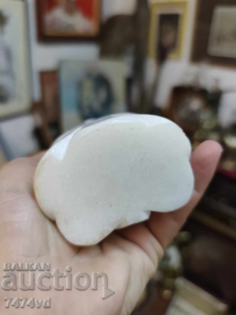 Auction  Massive white Buddha statue, marble or white jade