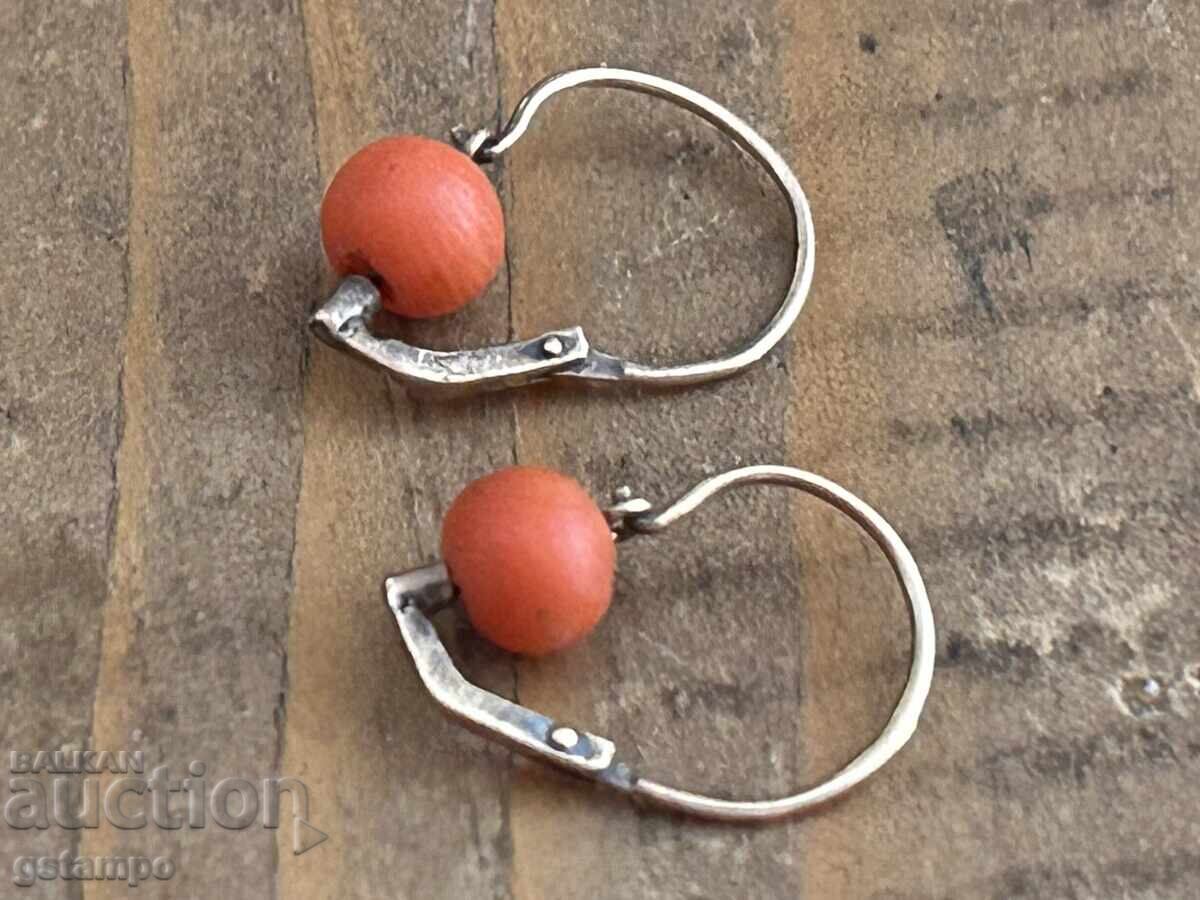 Gold Earrings with Coral 14 Karat 585 - 6