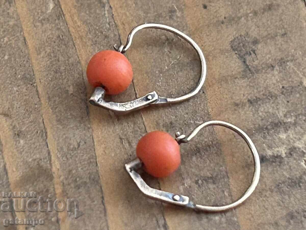 Gold Earrings with Coral 14 Karat 585