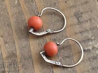 Gold Earrings with Coral 14 Karat 585