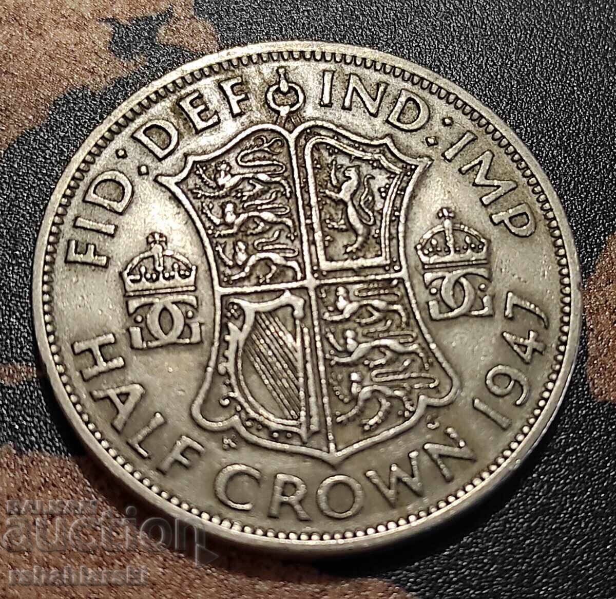 Great Britain coin ½ crown, 1947 Great Britain coin ½ crown, 1947