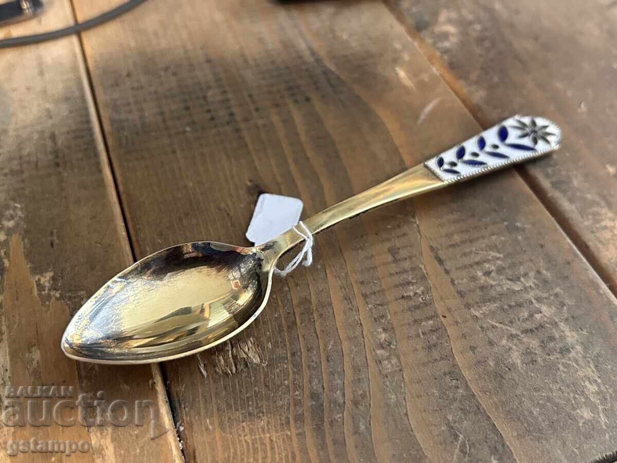 Russian Silver .916 / Teaspoon / Spoon / Gold Plating Enamel with price € 69.00 | 134.95 BGN Russian Silver .916 / Teaspoon / Spoon / Gold Plating Enamel with price € 69.00 | 134.95 BGN