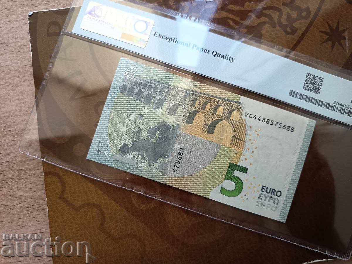 Auction Europe, Spain 5 euro banknote from 2013 PMG UNC 66 EPQ Auction Europe, Spain 5 euro banknote from 2013 PMG UNC 66 EPQ