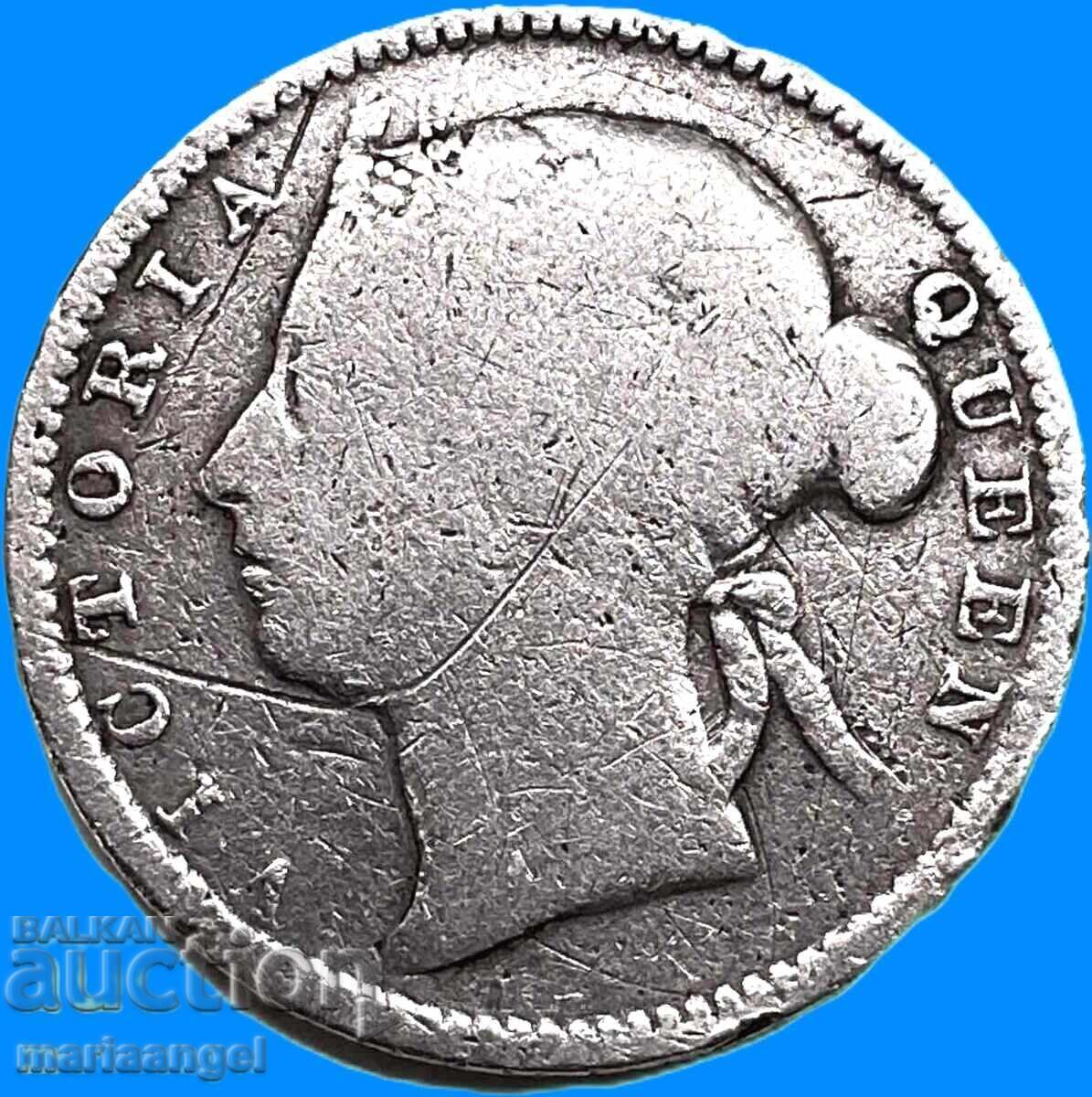 Mauritius 1889 20 cenți Victoria Anglia colonială argint cu preț € 6.32 | 12.36 BGN