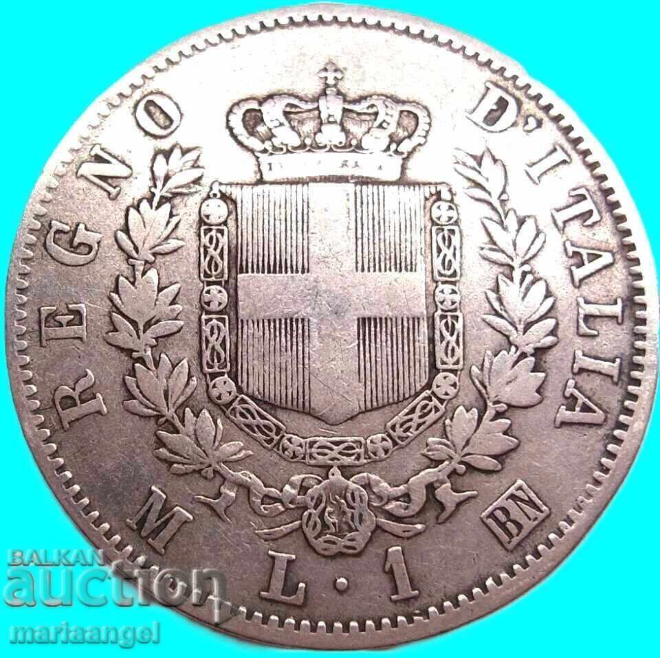 Италия 1 лира Герб 1863 М - Милан сребро с цена € 19.00 | 37.16 лв. Италия 1 лира Герб 1863 М - Милан сребро с цена € 19.00 | 37.16 лв.