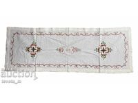 Napron brodat manual, față de masă decorativă lungă