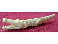 Crocodile ivory color figure figurine plastic