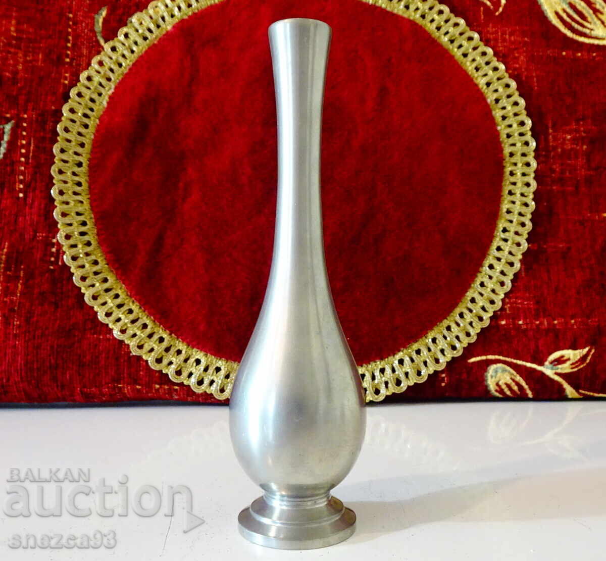 Pewter vase for a single rose, candlestick Pewter vase for a single rose, candlestick