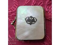 Collectible miniature purse box sedef 19th c