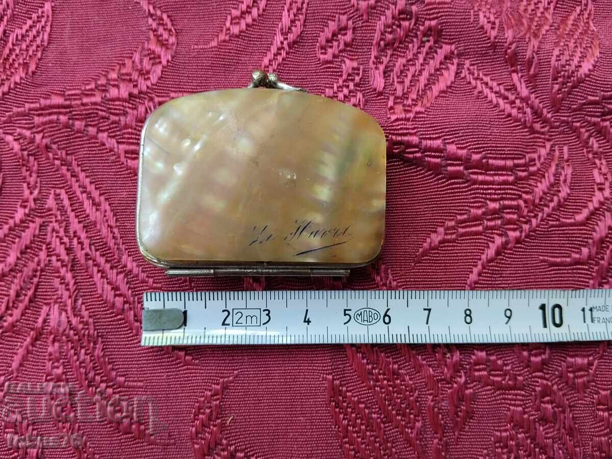Collectible miniature purse box sedef 19th c - 6