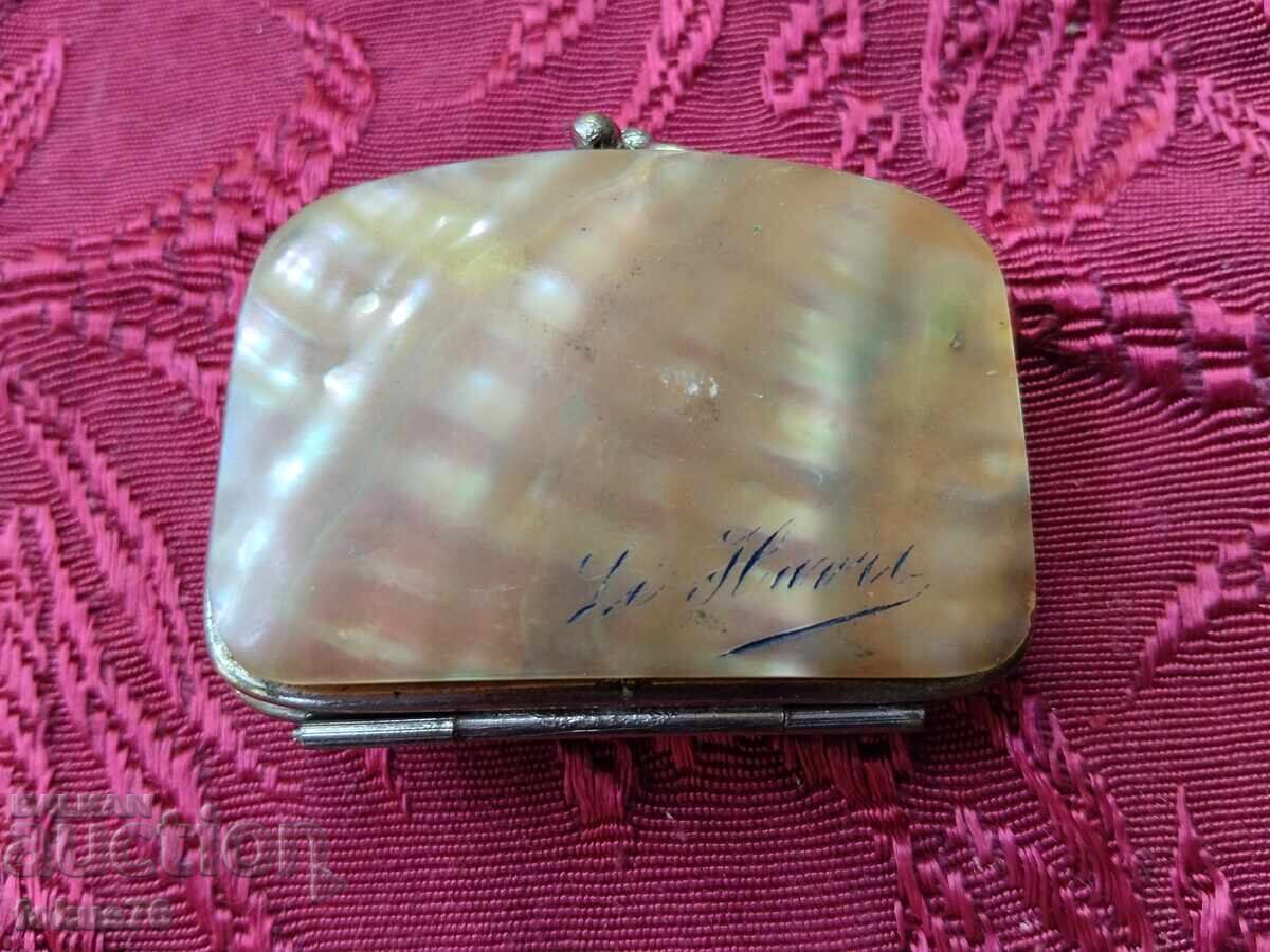 Collectible miniature purse box sedef 19th c