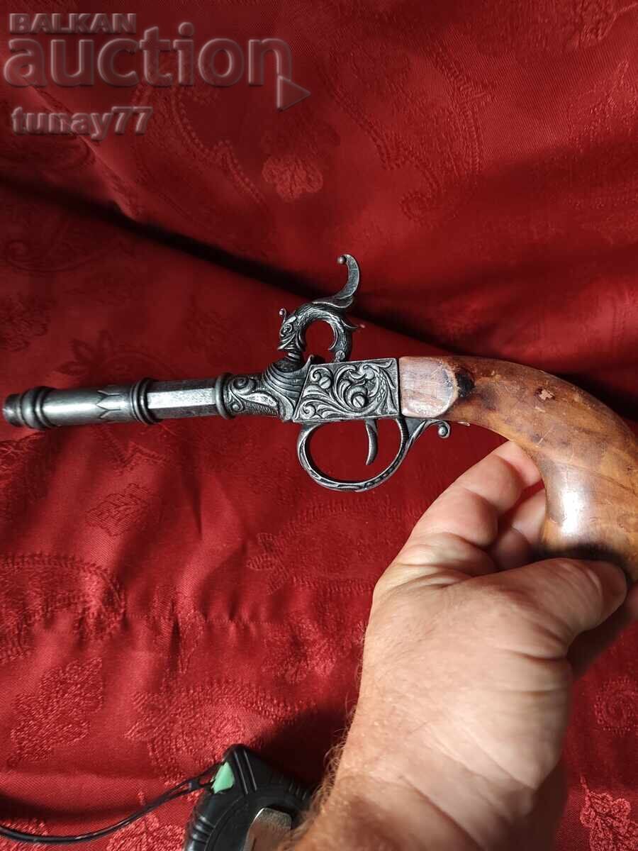 Antique flintlock (or percussion) pistol - 7