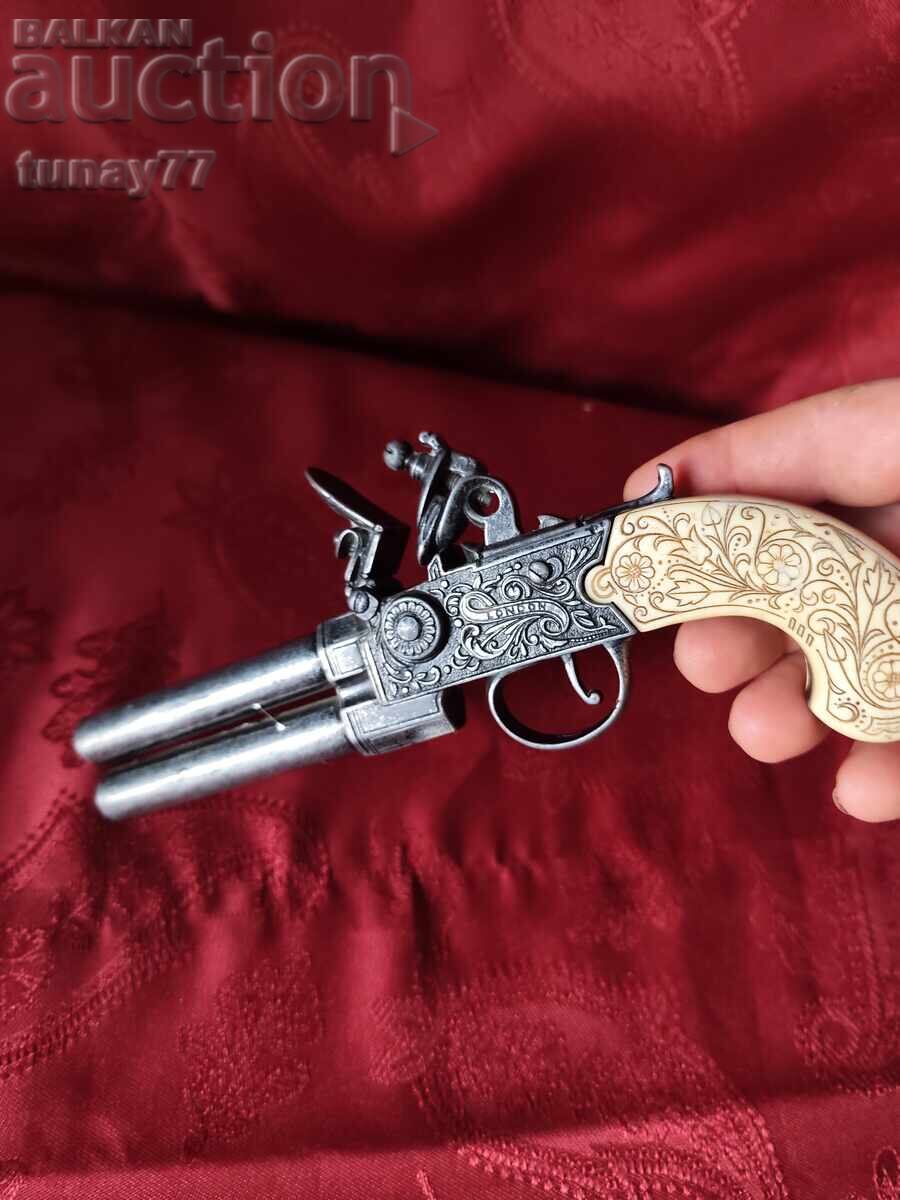 18th-century double-barreled flintlock pistol - 6 18th-century double-barreled flintlock pistol - 6
