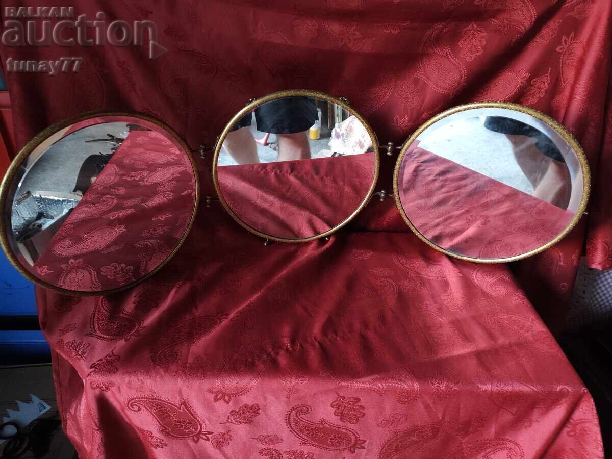 Vintage folding triple mirror (triptych) - 5 Vintage folding triple mirror (triptych) - 5