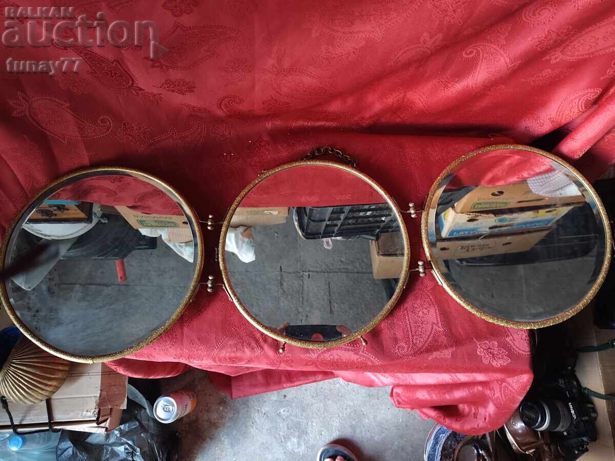 Vintage folding triple mirror (triptych) - 8 Vintage folding triple mirror (triptych) - 8