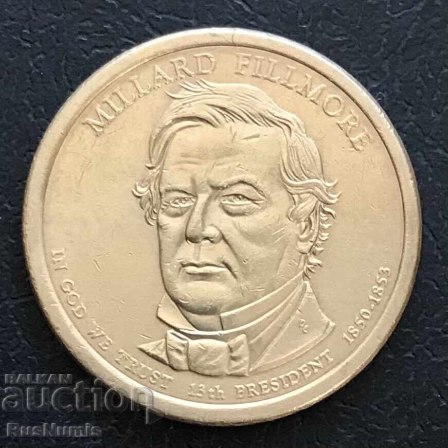 USA. 1 dollar 2010 (D). Millard Fillmore