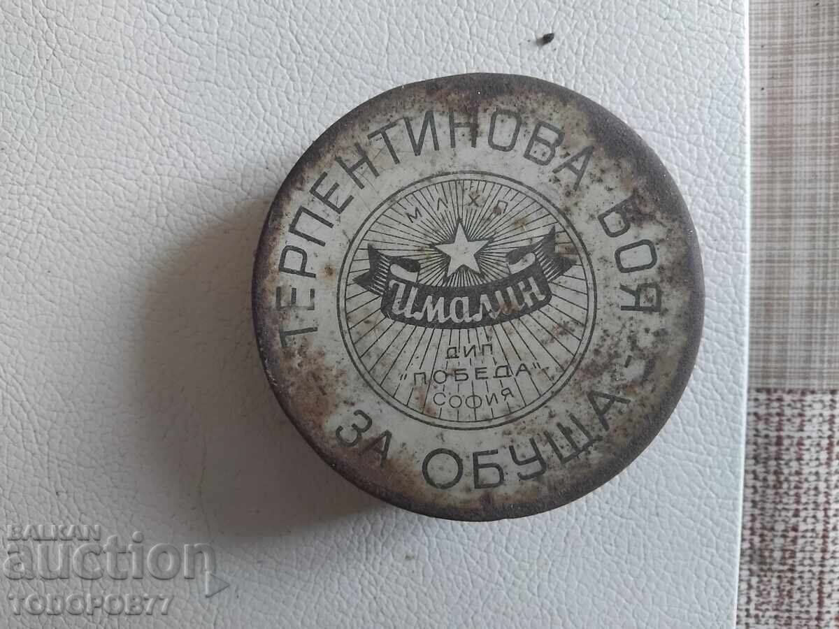 Ενδιαφέρον παλιό κουτί από βερνίκι παπουτσιών Ενδιαφέρον παλιό κουτί από βερνίκι παπουτσιών