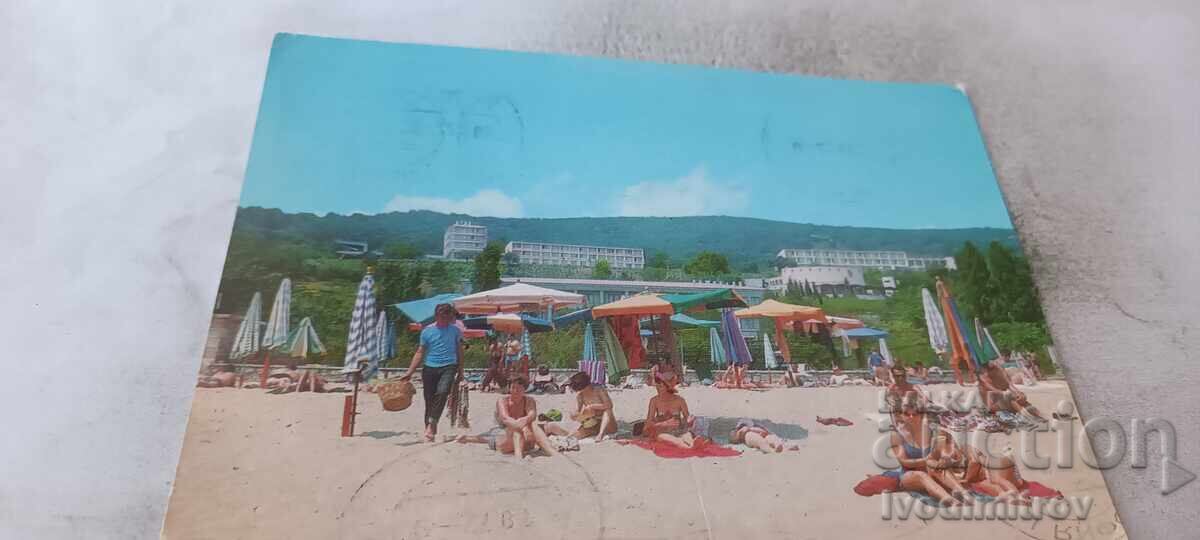Carte poștală Nisipurile de Aur Colț de plajă 1972