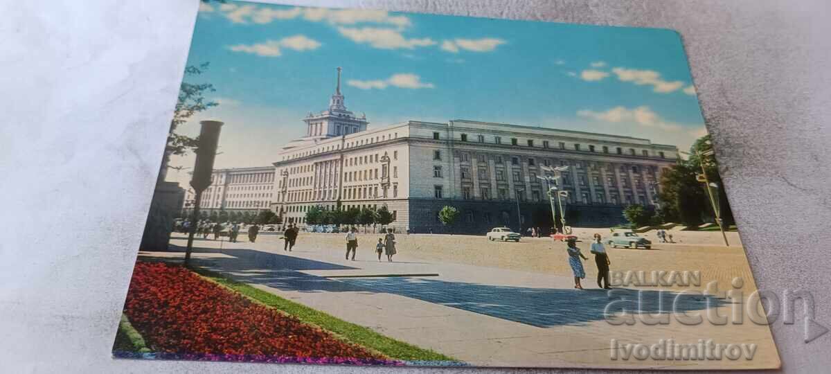 Пощенска картичка София Площад Девети Септември