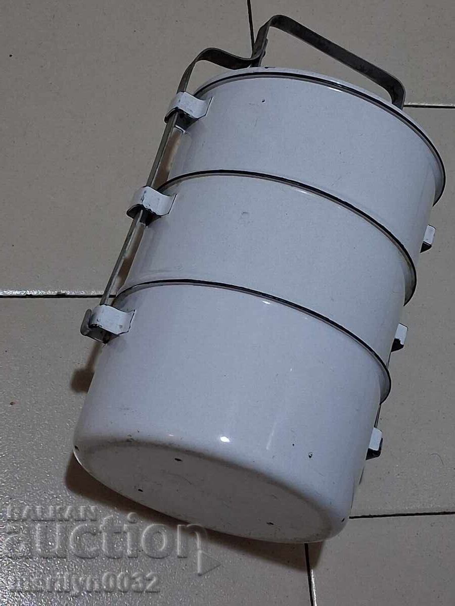 Παράδοση Κανάτες για φαγητό 3 τεμάχια σεφερίτας μεταλλικό σμάλτο αγγείου NRB