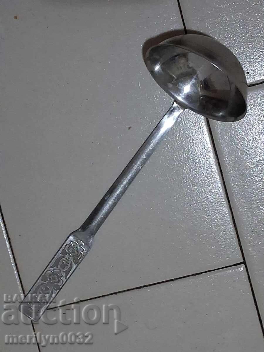 Old stainless steel spoon, early socialist ladle, USSR with price € 21.96 | 42.95 BGN Old stainless steel spoon, early socialist ladle, USSR with price € 21.96 | 42.95 BGN