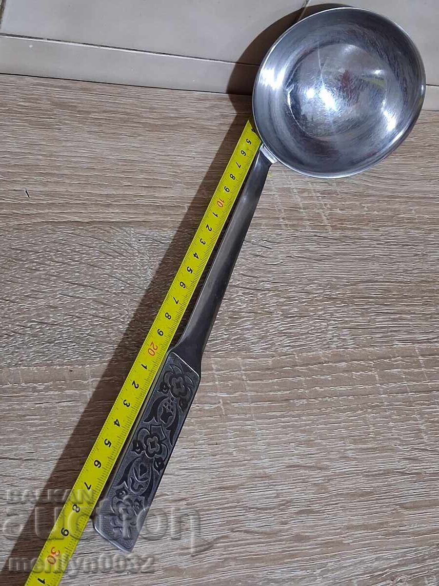 Old stainless steel spoon, early socialist ladle, USSR - 5 Old stainless steel spoon, early socialist ladle, USSR - 5