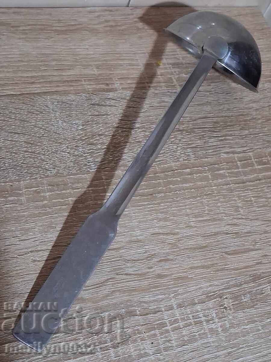 Old stainless steel spoon, early socialist ladle, USSR - 6 Old stainless steel spoon, early socialist ladle, USSR - 6