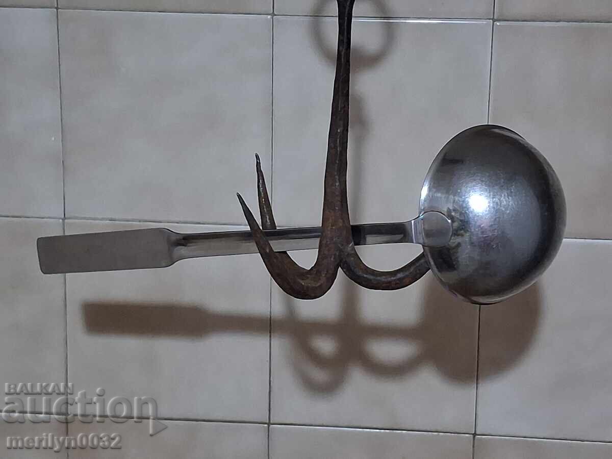 Old stainless steel spoon, early socialist ladle, USSR Old stainless steel spoon, early socialist ladle, USSR