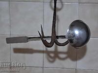 Old stainless steel spoon, early socialist ladle, USSR