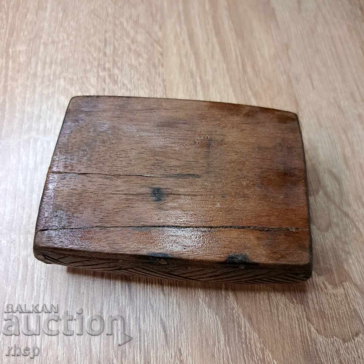1916 trench art wooden cigarette case WWI - 5