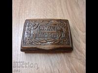 1916 trench art wooden cigarette case WWI