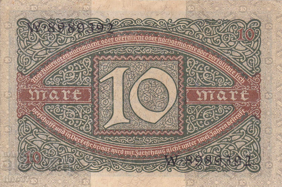 Δημοπρασία tino37- ΓΕΡΜΑΝΙΑ - 10 ΜΑΡΚΑ - 1920 - XF+/AU Δημοπρασία tino37- ΓΕΡΜΑΝΙΑ - 10 ΜΑΡΚΑ - 1920 - XF+/AU