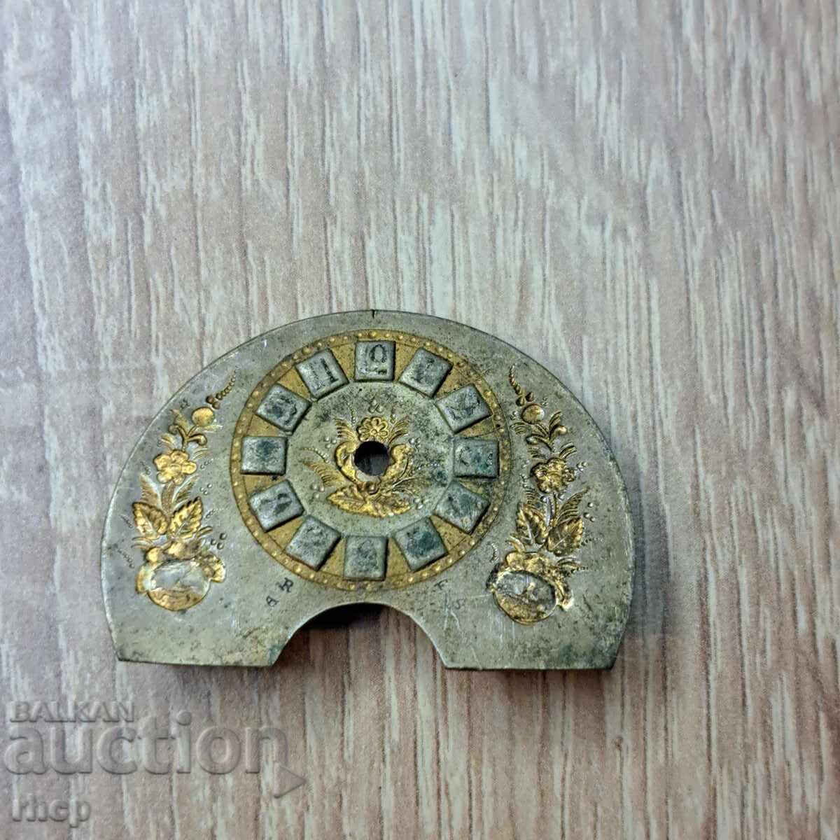 Beautiful decorated vintage pocket watch dial