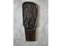 Sculptură în lemn cu stema Forțelor Navale ale SUA