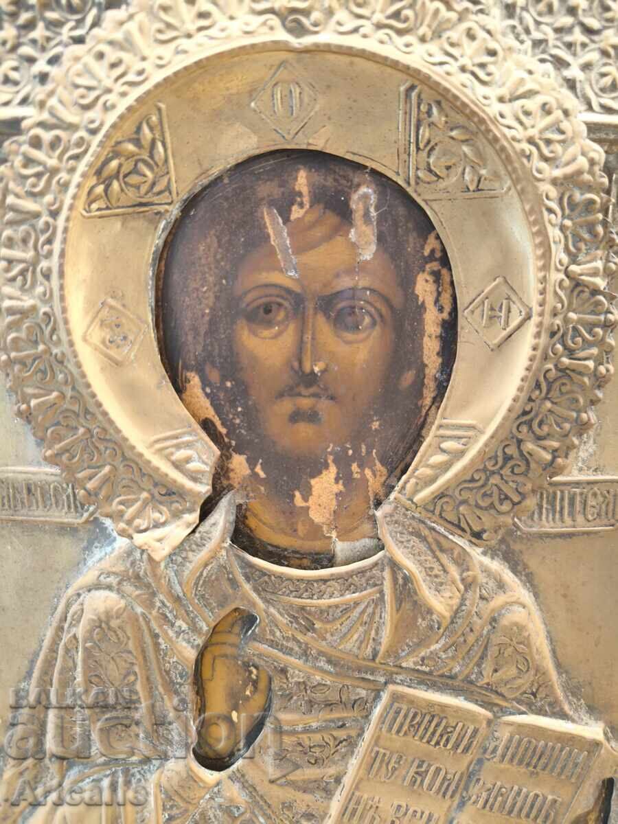 Orthodox icon "Christ Pantocrator" with original oklad with price € 200.00 | 391.17 BGN