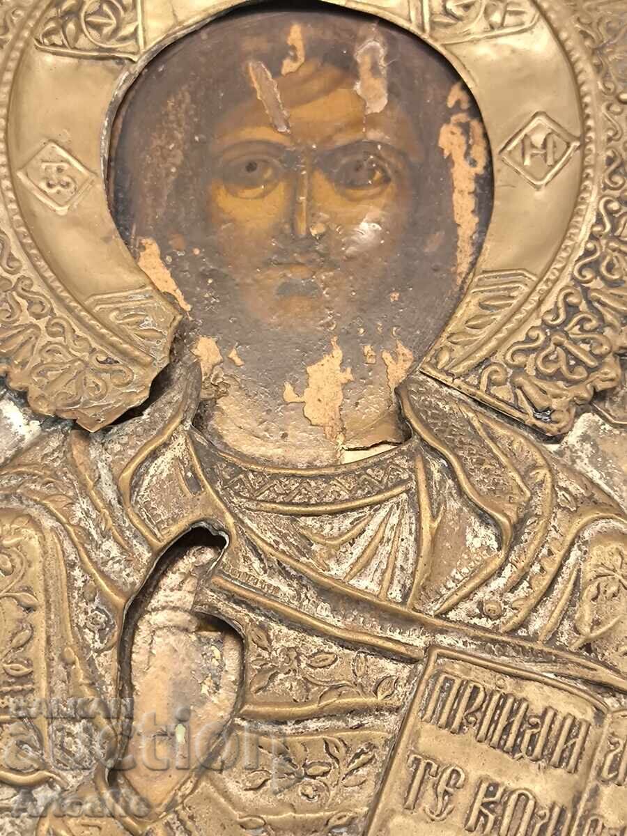 Orthodox icon "Christ Pantocrator" with original oklad - 6