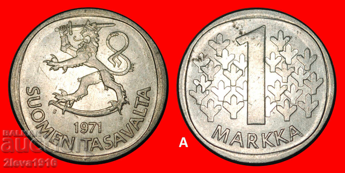 Ⰺ LION (1964-1993): FINLAND ★ 1 MARK 1971S NOT SILVER! Ⰺ LION (1964-1993): FINLAND ★ 1 MARK 1971S NOT SILVER!