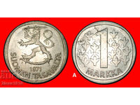 Ⰺ LION (1964-1993): FINLAND ★ 1 MARK 1971S NOT SILVER!