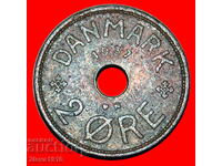 Ⰺ HOLE (1926-1940):DENMARK★2 ORE 1937! CHRISTIAN X 1912-1947