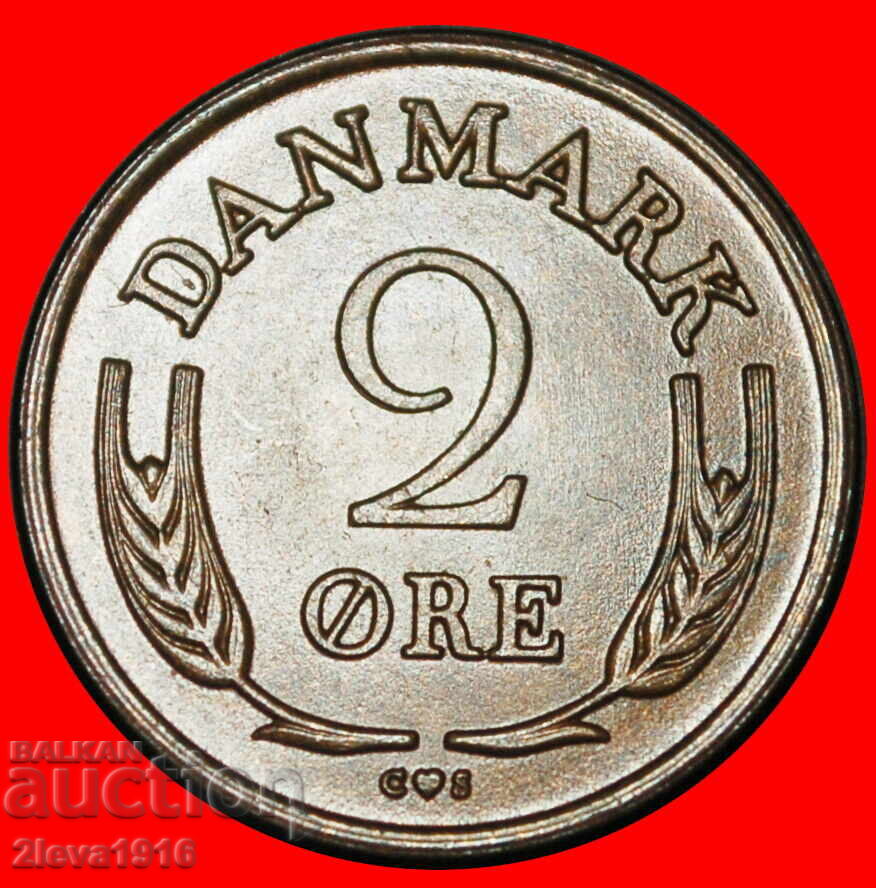 Ⰺ MONOGRAM (1960-1966): DENMARK ★ 2 ORE 1960 BRONZE! UNC!