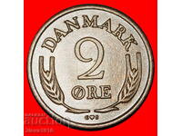 Ⰺ MONOGRAM (1960-1966): DENMARK ★ 2 ORE 1962 BRONZE! UNC!